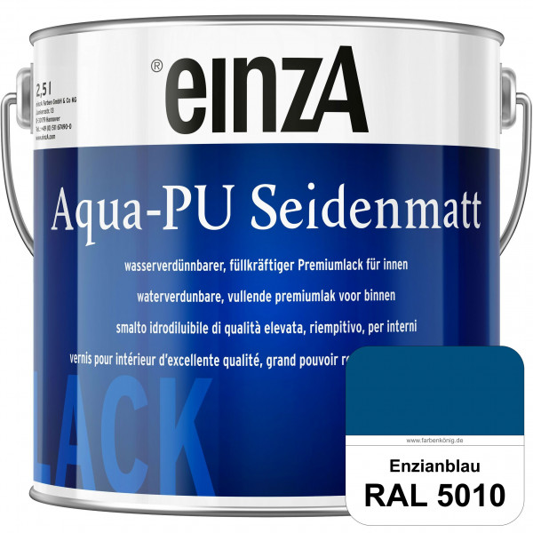 einzA Aqua-PU seidenmatt (RAL 5010 Enzianblau) wasserverdünnbarer Premiumlack für innen