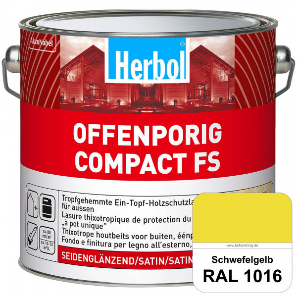 Offenporig Compact FS (RAL 1016 Schwefelgelb) Rationelle & thixotrope Ein-Topf-Holzlasur (außen)