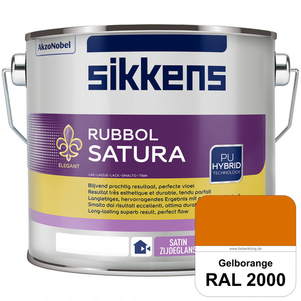 Rubbol Satura (RAL 2000 Gelborange) seidenglänzender Lack (lösemittelhaltig) innen & außen