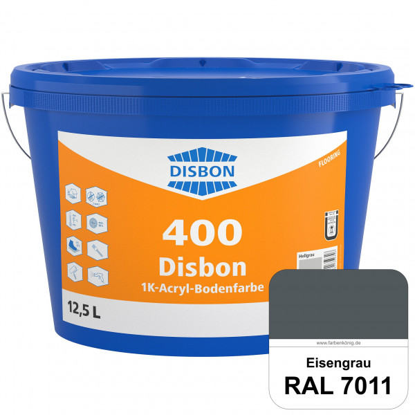 Disbon 400 1K-Acryl-Bodenfarbe (RAL 7011 Eisengrau) Dispersionsbeschichtung für mineralische Bodenfl