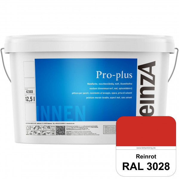 einzA Pro-plus (RAL 3028 Reinrot) Lösemittelfreie waschbeständige Kunststoff-Dispersionsfarbe