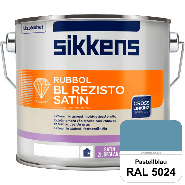 Rubbol BL Rezisto Satin (RAL 5024 Pastellblau) seidenglänzender und strapazierfähiger Lack (wasserba