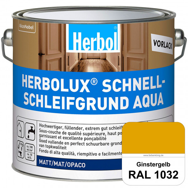 Schnellschleifgrund Aqua (RAL 1032 Ginstergelb) wasserverdünnbarer Vorlack mit hervorragender Schlei