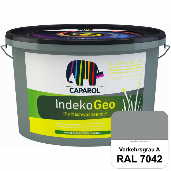 IndekoGeo (RAL 7042 Verkehrsgrau A) Ressourcenschonende Premium Innenfarbe für stumpfmatte Oberfläch