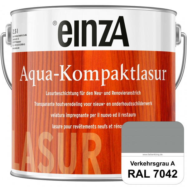 einzA Aqua-Kompaktlasur (RAL 7042 Verkehrsgrau A) wasserverdünnbare & feuchtigkeitsregulierende Lasu