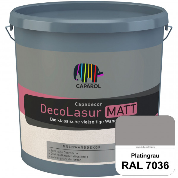 Capadecor DecoLasur Matt (RAL 7036 Platingrau) Matte Lasurfarbe auf Dispersionsbasis (innen)