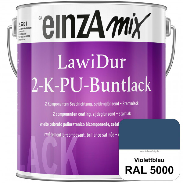 einzA LawiDur 2-K-PU-Buntlack - Seidenglanz (RAL 5000 Violettblau)