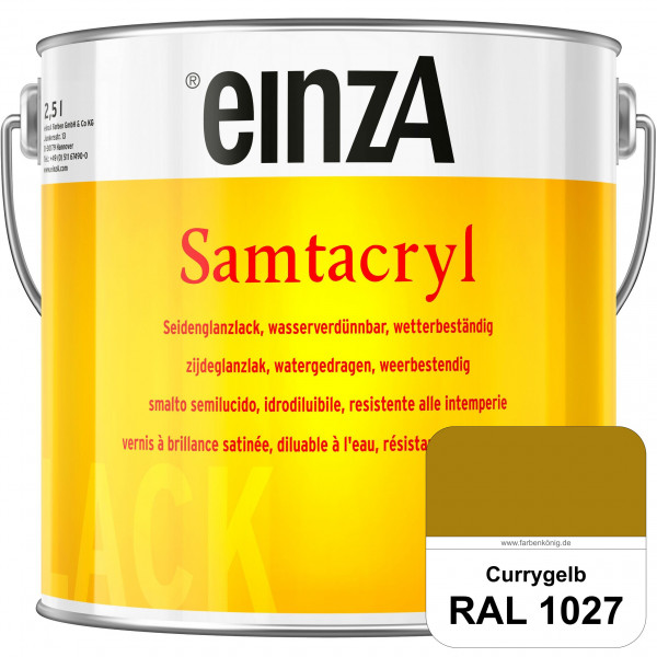 einzA Samtacryl (RAL 1027 Currygelb) wetterbeständige seidenglänzende Acryl-PU-Lackfarbe