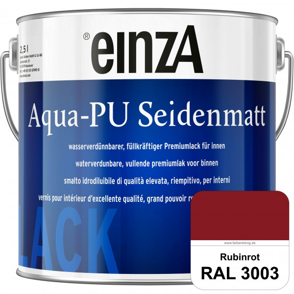 einzA Aqua-PU seidenmatt (RAL 3003 Rubinrot) wasserverdünnbarer Premiumlack für innen