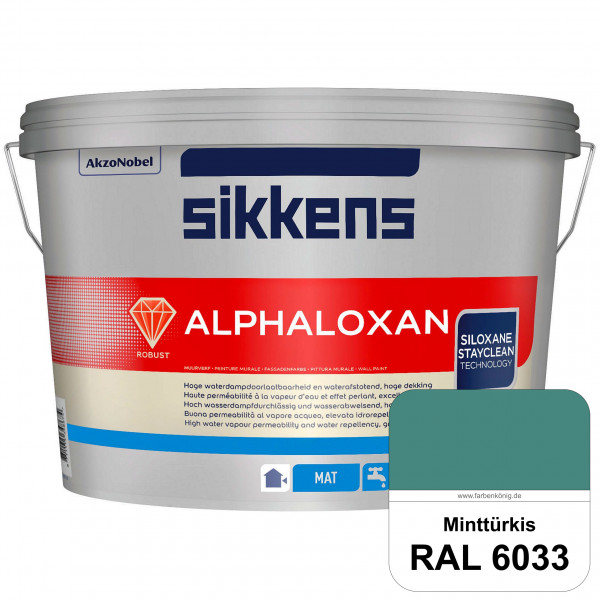 Alphaloxan (RAL 6033 Minttürkis) Professionelle Siliconharz-Fassadenfarbe (außen)