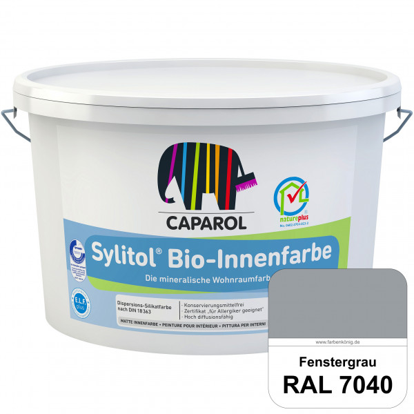 Sylitol® Bio-Innenfarbe (RAL 7040 Fenstergrau) Innenfarbe auf Silikatbasis  für Allergiker