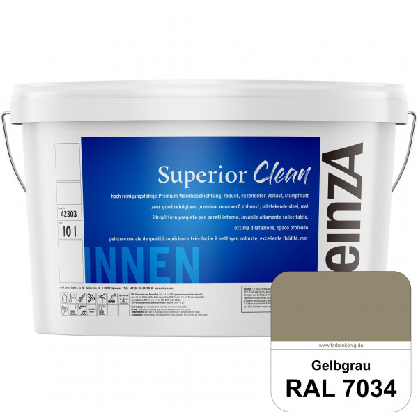 einzA Superior Clean (RAL 7034 Gelbgrau) Hoch reinigungsfähige, stumpfmatte Premium-Wandbeschichtung