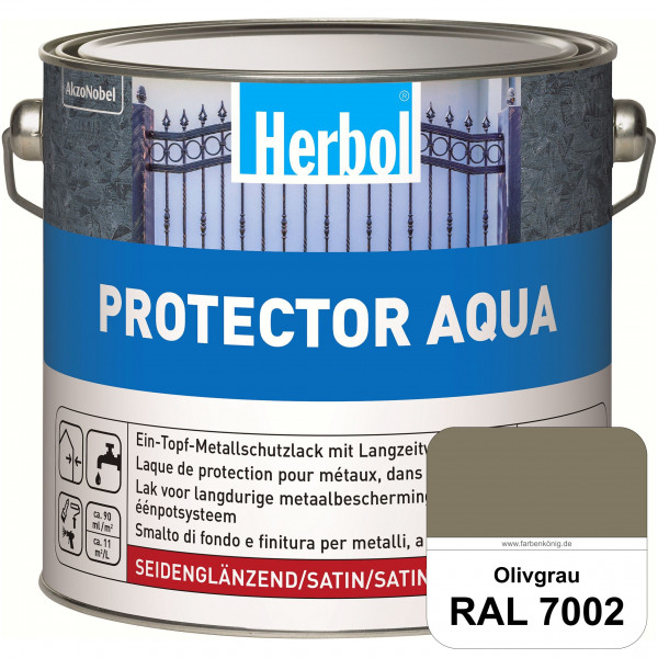Protector Aqua (RAL 7002 Olivgrau) Lack für Eisen, Stahl und NE-Metalle (Innen&Außen)