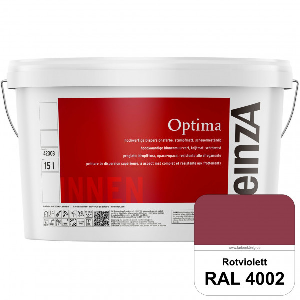 einzA Optima (RAL 4002 Rotviolett) Stumpfmatte Dispersionsfarbe für hochwertige Anstriche