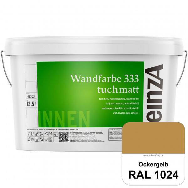 einzA Wandfarbe 333 tuchmatt (RAL 1024 Ockergelb) Hochdeckende, waschbeständige Wandfarbe