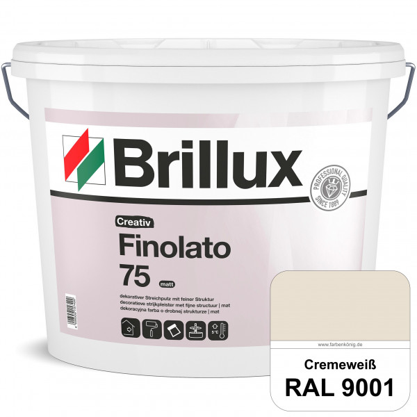 Creativ Finolato 75 (RAL 9001 Cremeweiß) Verarbeitungsfertige, quarzgefüllte Dispersionsfarbe für de