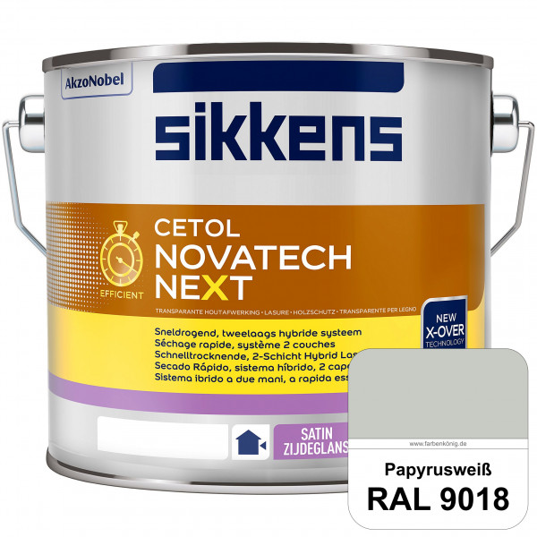 Cetol Novatech neXt (RAL 9018 Papyrusweiß) Schnelltrocknende Hybrid-Lasur mit höchster Wetterbeständ