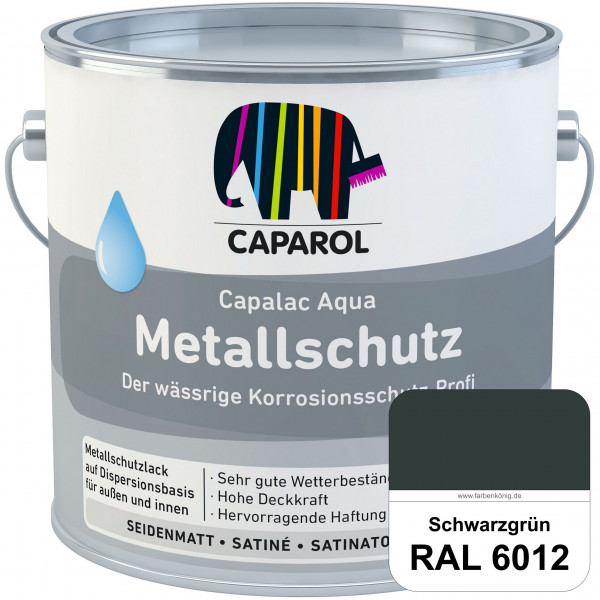 Capalac Aqua Metallschutz (RAL 6012 Schwarzgrün) wasserbasierter Korrosionsschutz für Stahl & verzin