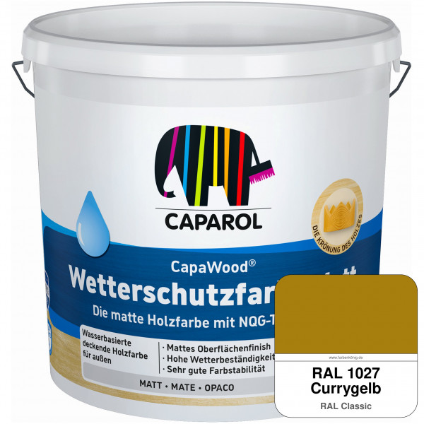 CapaWood® Wetterschutzfarbe Matt (RAL 1027 Currygelb) - ersetzt Capadur Wetterschutzfarbe Matt
