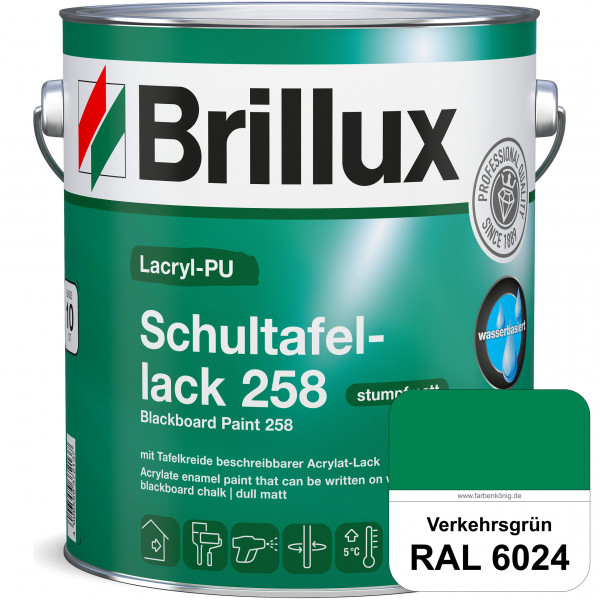Lacryl-PU Schultafellack 258 (RAL 6024 Verkehrsgrün) wasserbasierter und matter Schultafellack (inne
