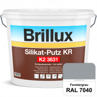 Silikat-Putz KR K2 3631 (RAL 7040 Fenstergrau) Dekorativer Kratzputz auf Silikatbasis