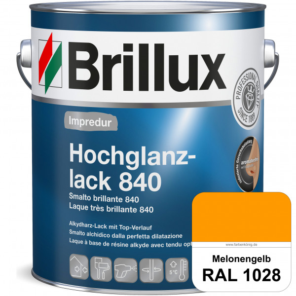 Impredur Hochglanzlack 840 (RAL 1028 Melonengelb) für Holz- und Metallflächen (löselmittelhaltig) in