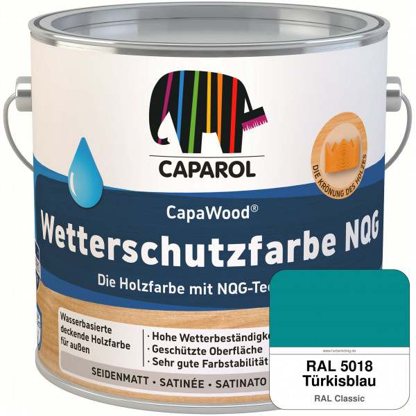 CapaWood® Wetterschutzfarbe NQG (RAL 5018 Türkisblau) - ersetzt Capadur Wetterschutzfarbe NQG