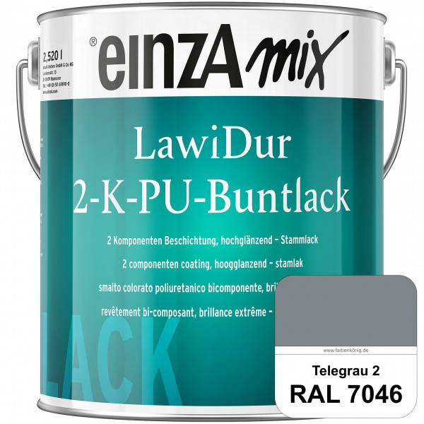 einzA LawiDur 2-K-PU-Buntlack - Hochglanz (RAL 7046 Telegrau 2)
