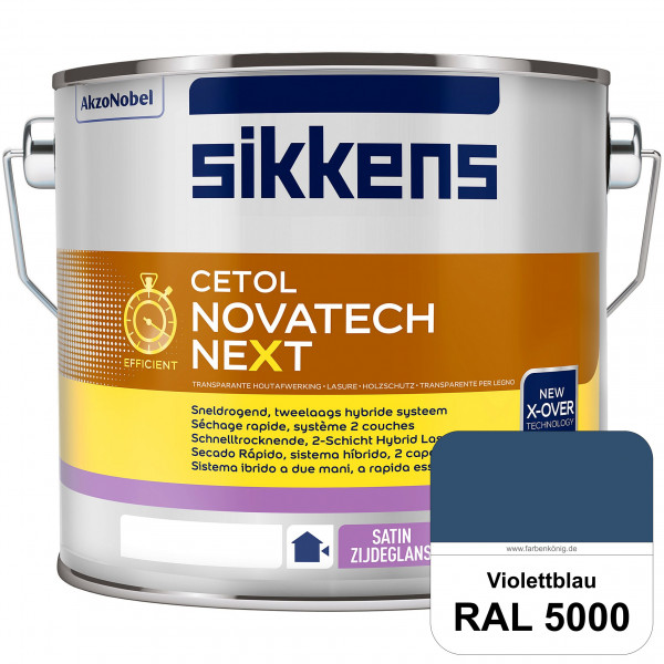Cetol Novatech neXt (RAL 5000 Violettblau) Schnelltrocknende Hybrid-Lasur mit höchster Wetterbeständ