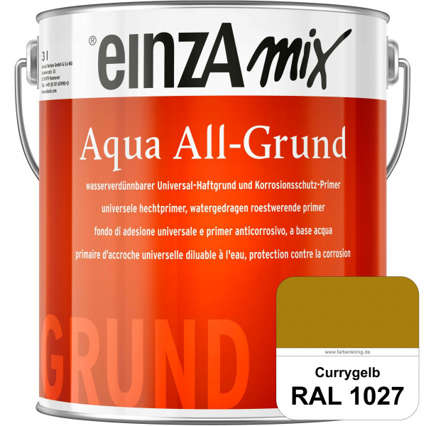 einzA Aqua All-Grund (RAL 1027 Currygelb) Wasserverdünnbarer Haftgrund & Korrosionsschutz-Primer