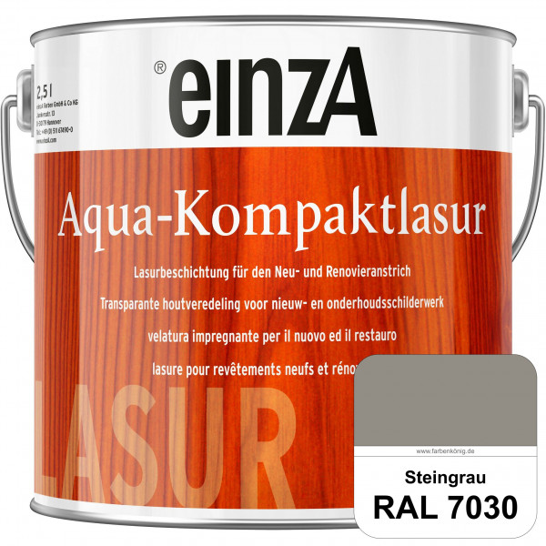 einzA Aqua-Kompaktlasur (RAL 7030 Steingrau) wasserverdünnbare & feuchtigkeitsregulierende Lasurbesc