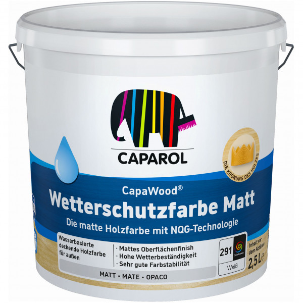 CapaWood® Wetterschutzfarbe Matt (Weiß) - ersetzt Capadur Wetterschutzfarbe Matt