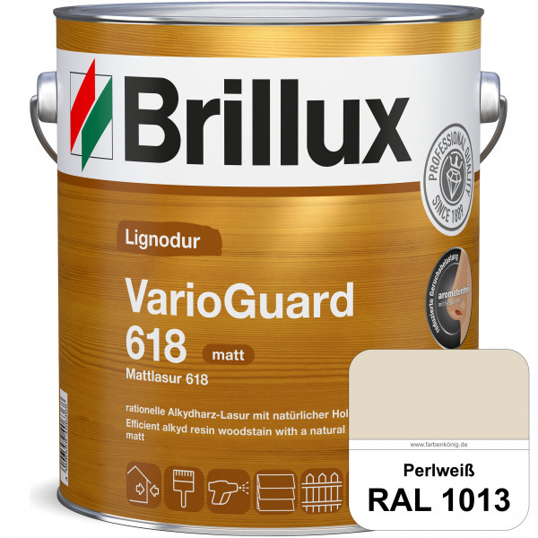 Mattlasur 618 (RAL 1013 Perlweiß) matte & wetterbeständige Lasur (lösemittelhaltig) für Laub- und Na