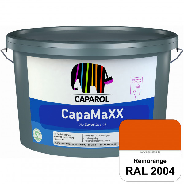 CapaMaXX (RAL 2004 Reinorange) tuchmatte Innenfarbe mit hohem Deckvermögen und Ergiebigkeit