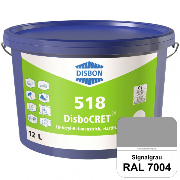 DisboCRET 518 1K-Acryl-Betonanstrich, elastifiziert (RAL 7004 Signalgrau) Tieftemperaturelastischer,