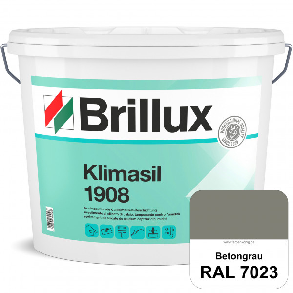Klimasil 1908 (RAL 7023 Betongrau) feuchtepuffernde & gut füllende Calciumsilikat-Beschichtung (auße