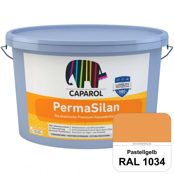 PermaSilan (RAL 1034 Pastellgelb) Elastische, diffusionsoffene Fassadenfarbe mit integrierter Nano-Q