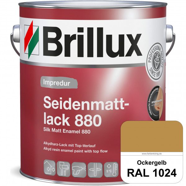 Impredur Seidenmattlack 880 (RAL 1024 Ockergelb) für Holz- oder Metallflächen innen & außen