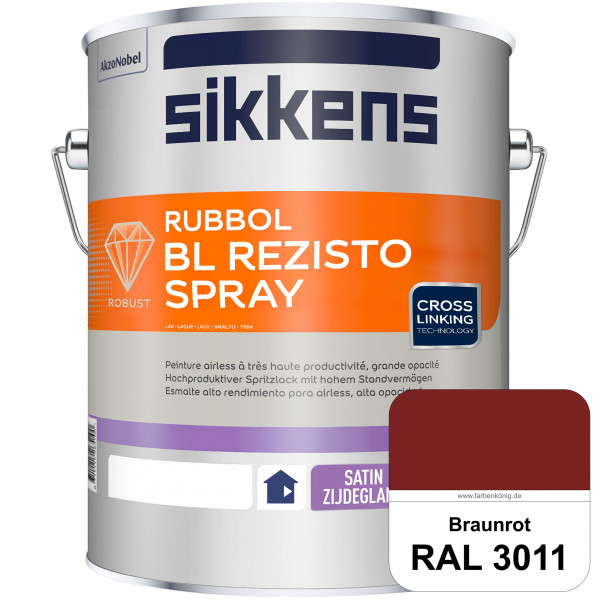 Rubbol BL Rezisto Spray (RAL 3011 Braunrot) Hochwertiger, strapazierfähiger Airlesslack für (innen)