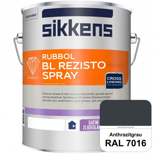 Rubbol BL Rezisto Spray (RAL 7016 Anthrazitgrau) Hochwertiger, strapazierfähiger Airlesslack für (in
