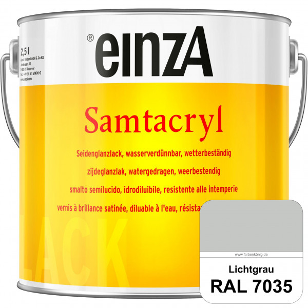 einzA Samtacryl (RAL 7035 Lichtgrau) wetterbeständige seidenglänzende Acryl-PU-Lackfarbe