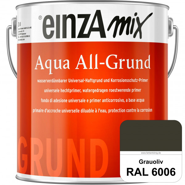 einzA Aqua All-Grund (RAL 6006 Grauoliv) Wasserverdünnbarer Haftgrund & Korrosionsschutz-Primer