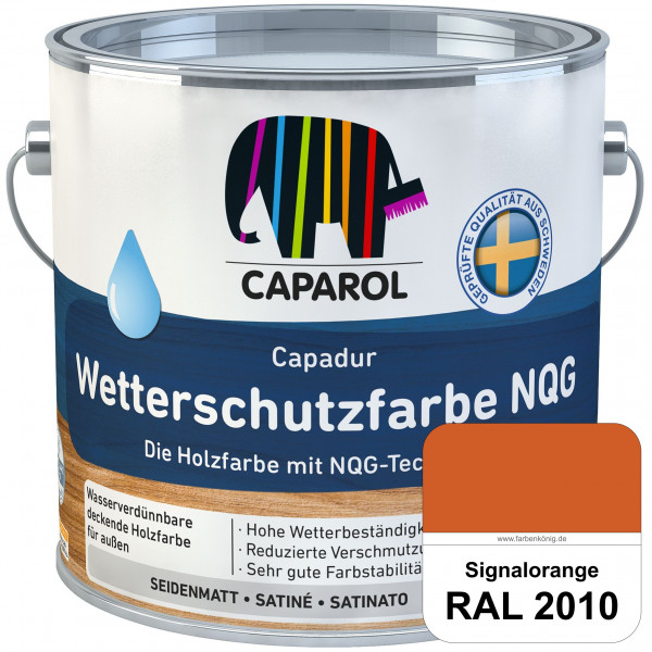 Capadur Wetterschutzfarbe NQG (RAL 2010 Signalorange) Holzfarbe mit NQG-Technologie wasserbasiert fü