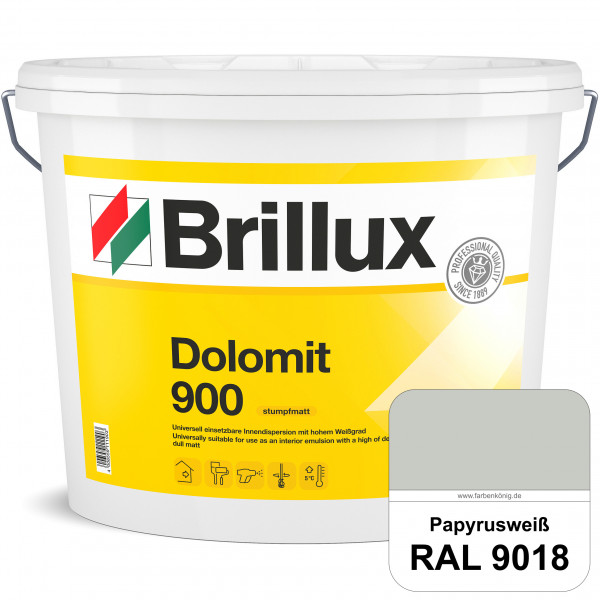 Dolomit 900 (RAL 9018 Papyrusweiß) stumpfmatte Innen-Dispersionsfarbe mit gutem Deckvermögen