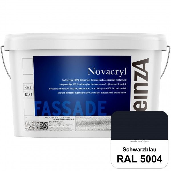 einzA Novacryl (RAL 5004 Schwarzblau) Reinacrylat-Fassadenfarbe, seidenmatt