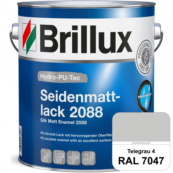 Hydro-PU-Tec Seidenmattlack 2088 (RAL 7047 Telegrau 4) PU-Seidenmattlack (wasserbasiert) innen