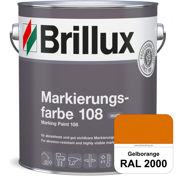 Markierungsfarbe 108 (RAL 2000 Gelborange) Markierungsfarbe für Asphalt, Betonböden, Zementestrichen