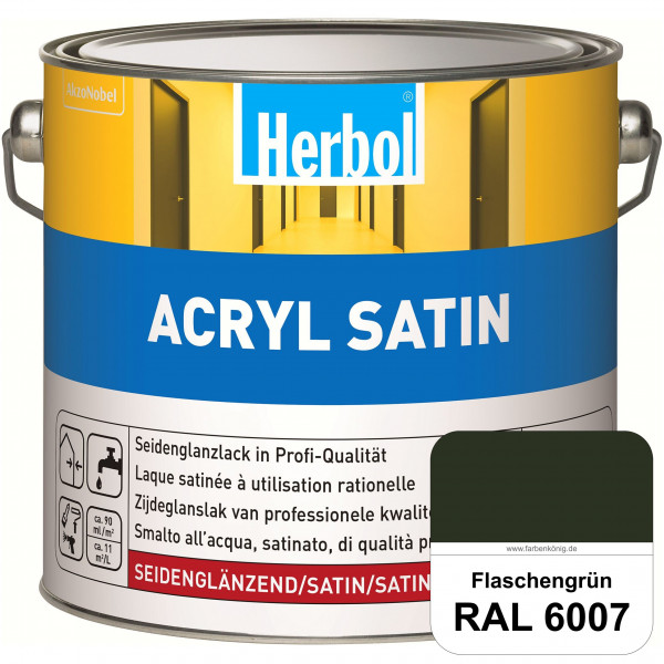 Acryl Satin (RAL 6007 Flaschengrün) wasserverdünnbarer seidenglänzender Lack (Innen & Außen)