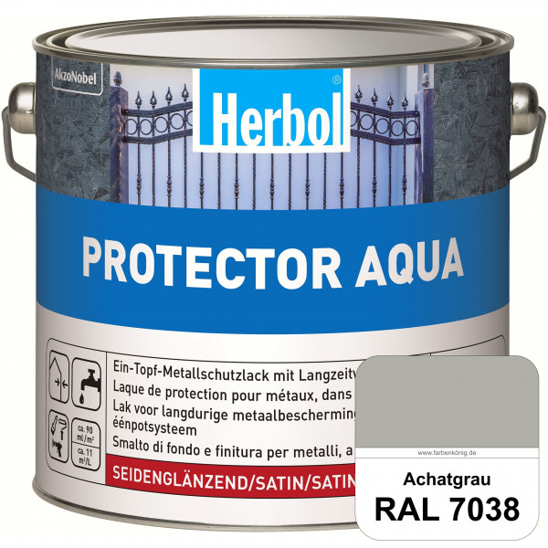 Protector Aqua (RAL 7038 Achatgrau) Lack für Eisen, Stahl und NE-Metalle (Innen&Außen)