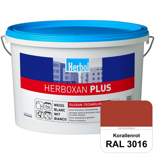 Herboxan Plus (RAL 3016 Korallenrot) Siliconharz-Fassadenfarbe für längere saubere Fassaden
